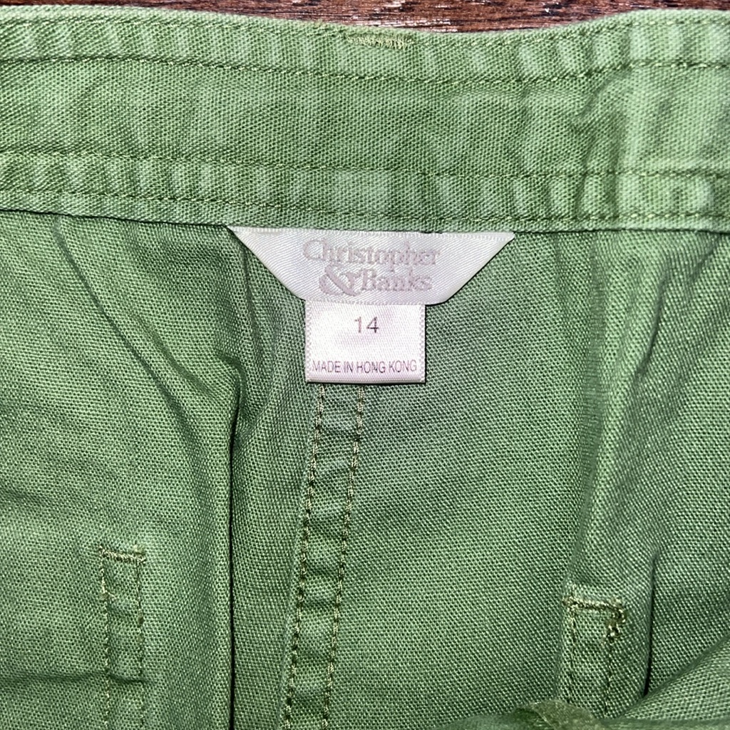 Christopher & Banks Green Capris Cargo Style Size 14 Euc! — image 2 of 6